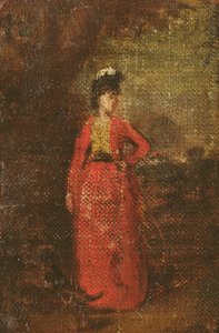 Lady Worsleyのスケッチ、c.1776（パネルに置かれたキャンバスに油彩）（679を参照） 作： Joshua Reynolds